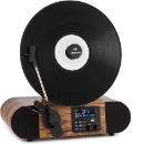 Tocadiscos vertical, tocadiscos portátil de forma muy original, reproduce el disco de vinilo en vertical. Este tocadiscos reproduce vinilos y música en MP3 a través de bluetooth. Tocadiscos vertical de madera con bluetooth incluido.