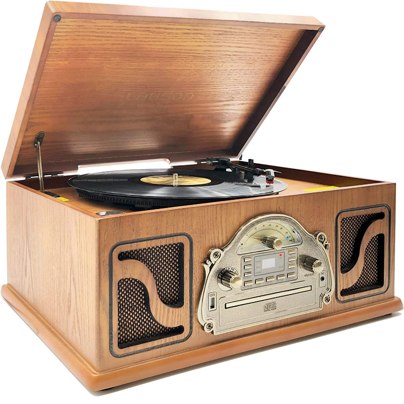 Lauson OM84 | Equipo de música vintage de madera con tocadiscos para reproducir discos de vinilos, también CD, MP3, USB, bluetooth y radio para escuchar toda tu música. Equipo de música retro de diseño elegante, clásico de madera. Descripción, opiniones y fotos de este tocadiscos vintage.